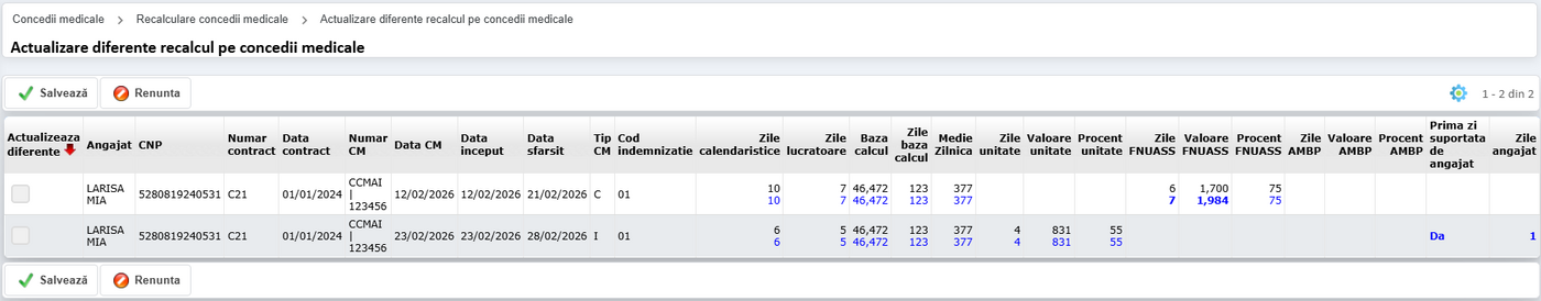 Concedii medicale - Recalculare concedii medicale - Actualizare diferente recalcul pe concedii medicale.PNG